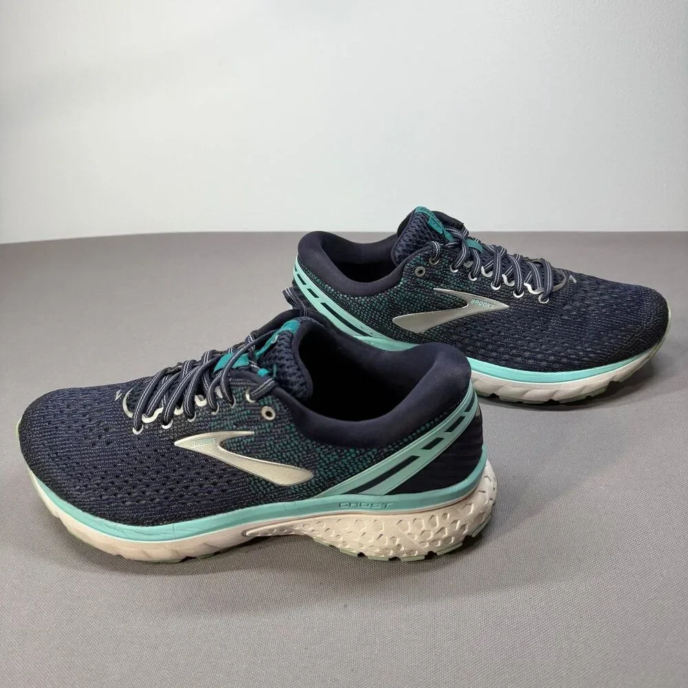 Brooks Ghost 11 Running Shoes Women’s US 9 Wide D Navy Teal Athletic Walking